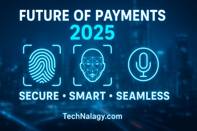 Biometric Payment Systems showcasing face, fingerprint, and voice recognition for secure payments in 2025