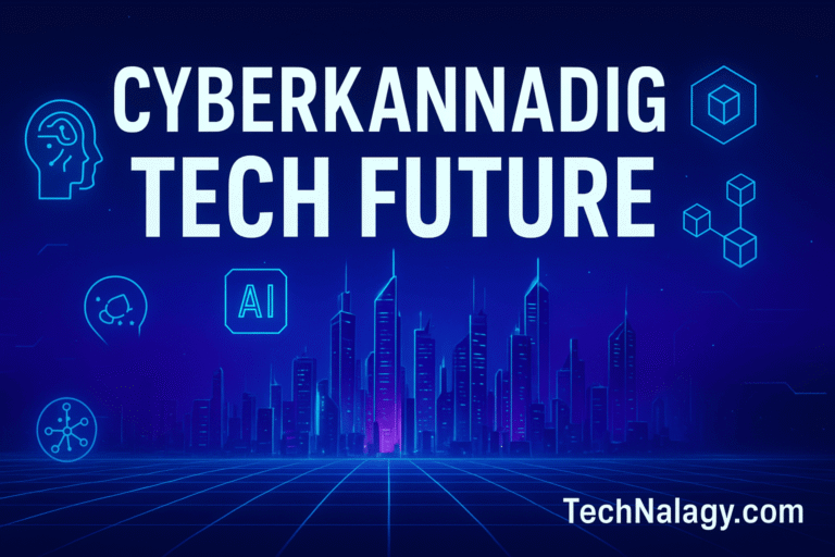 Cyberkannadig futuristic tech blog banner with AI and blockchain elements in 2025