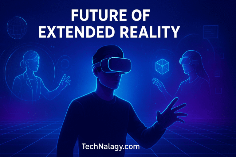 Illustration showing the future of Extended Reality with VR and AR technology in 2025