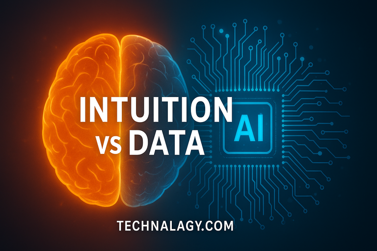 Intuition vs Data AI concept showing human intuition outperforming data-driven algorithms